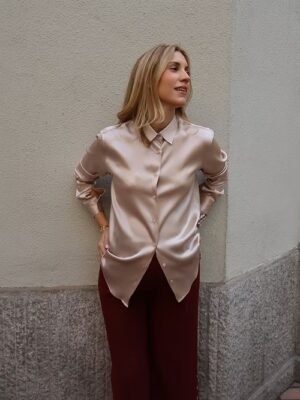 Camisa seda nude